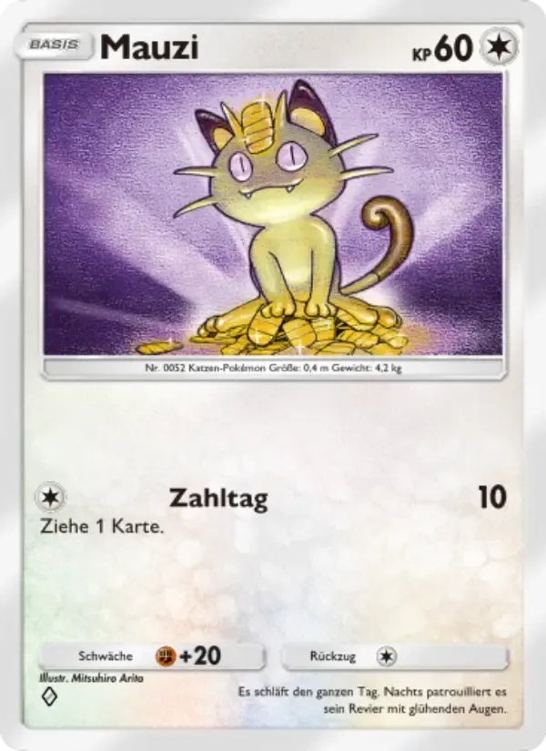Meowth card in German