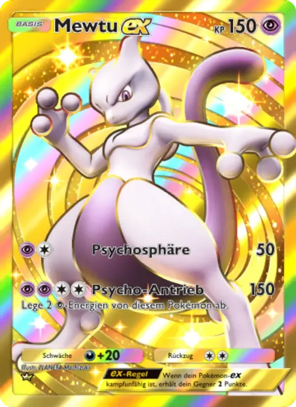 Mewtwo ex card in German
