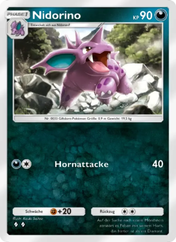 Карта Nidorino на языке Немецкий