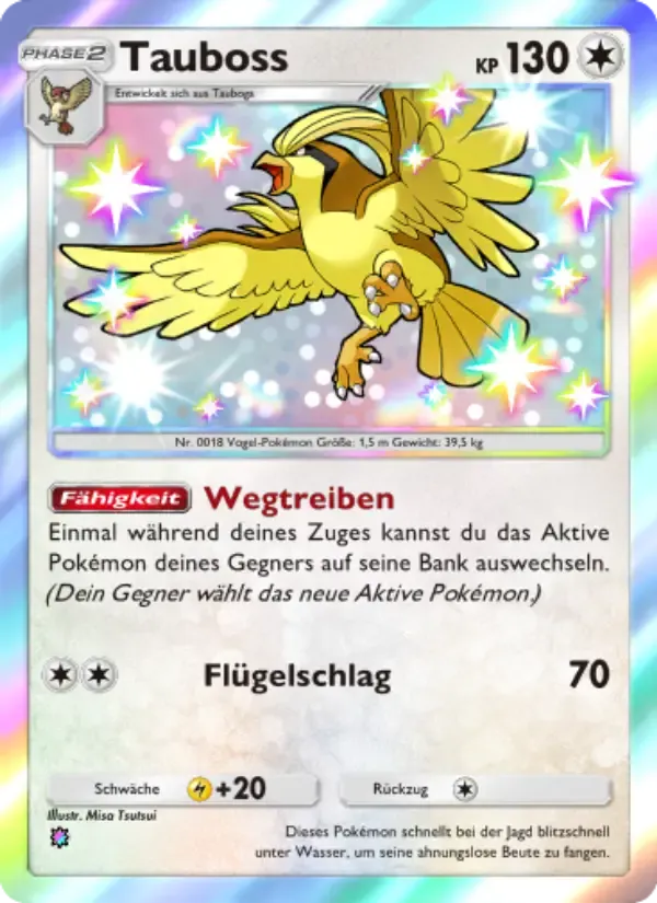 Pidgeot card in German