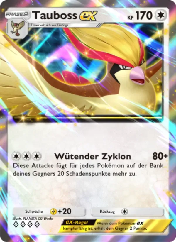 Pidgeot ex card in German