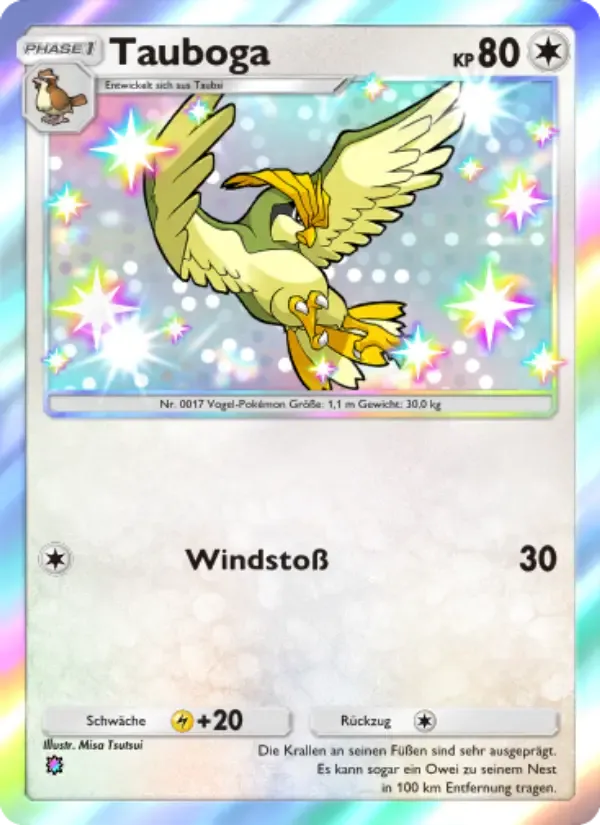 Pidgeotto card in German