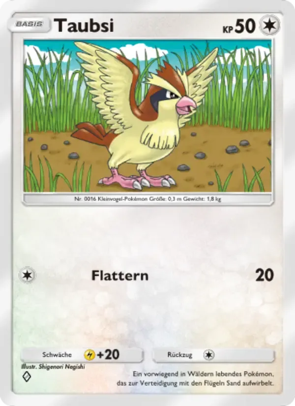 Pidgey card in German