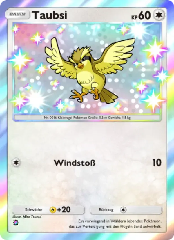 Pidgey card in German