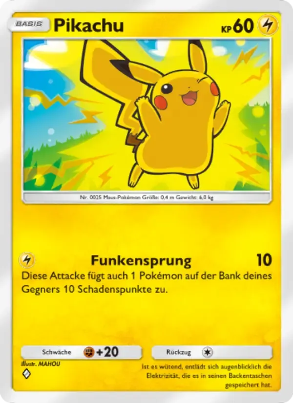 Pikachu card in German