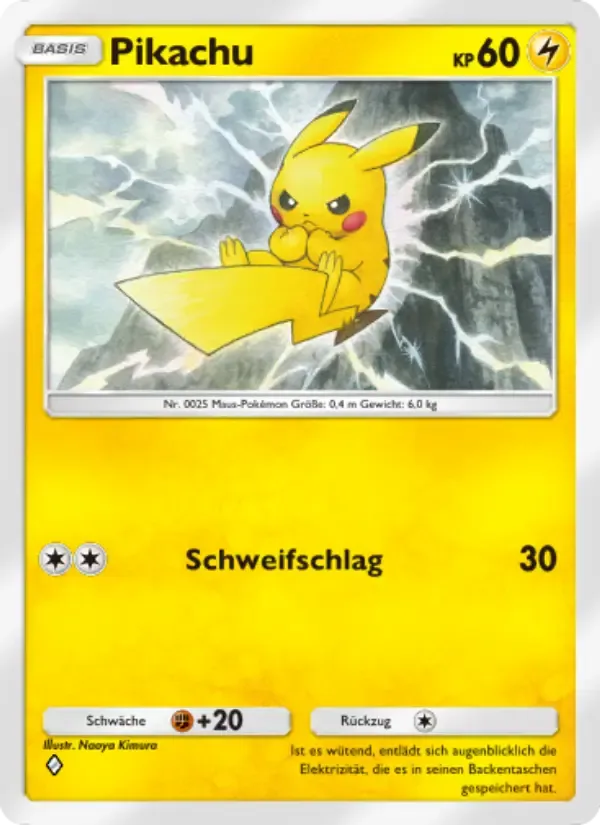 Pikachu card in German
