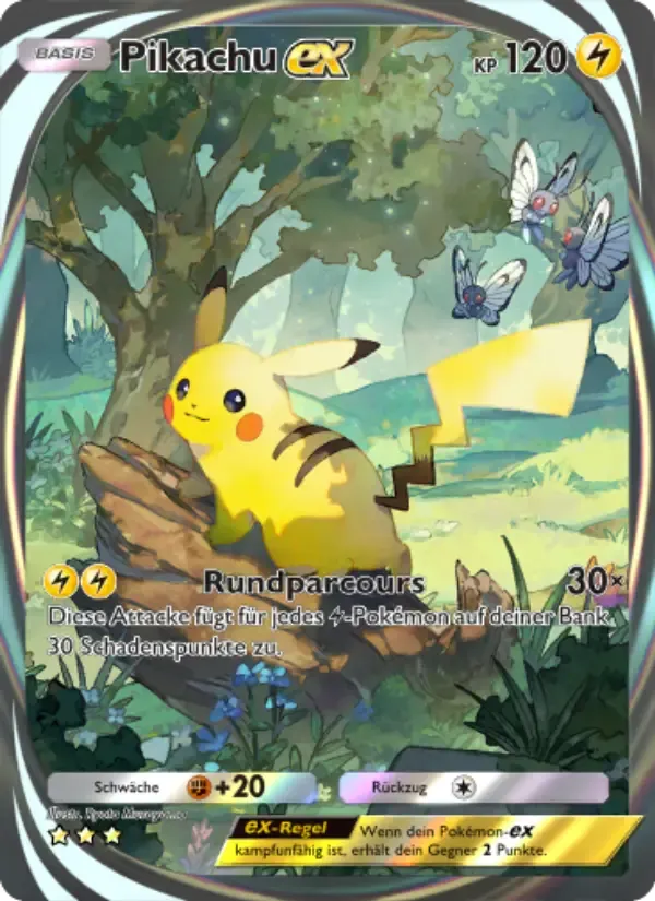 Pikachu ex card in German