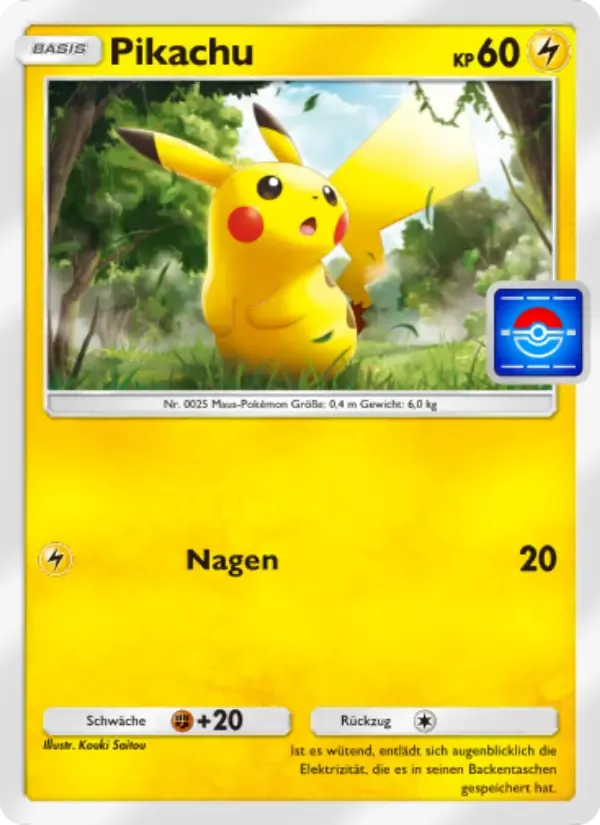 Pikachu card in German