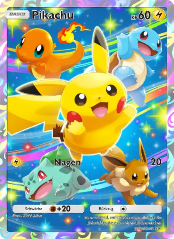 Pikachu card in German