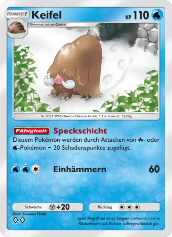 Piloswine card in German