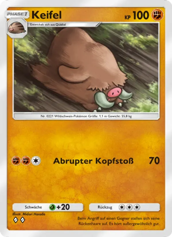 Piloswine card in German