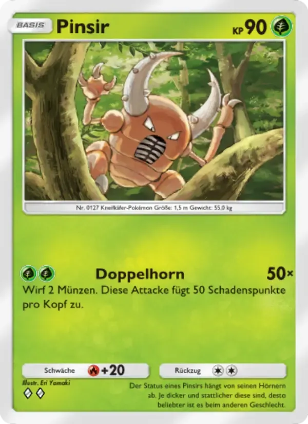 Pinsir card in German