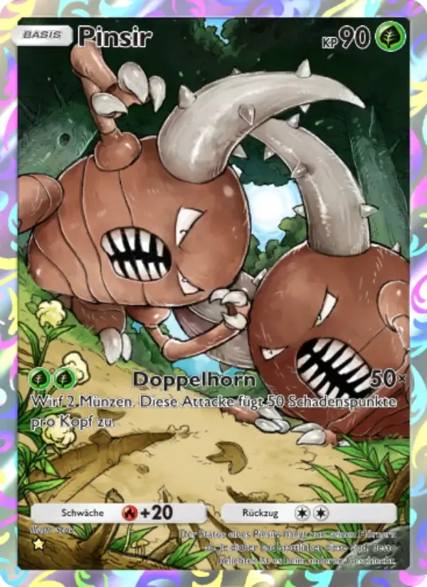 Pinsir card in German
