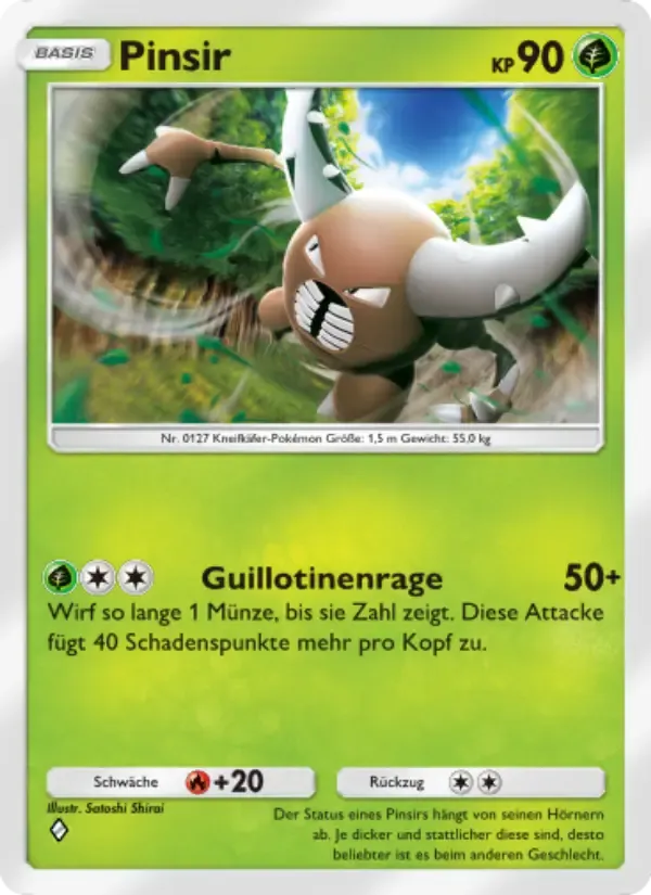 Pinsir card in German