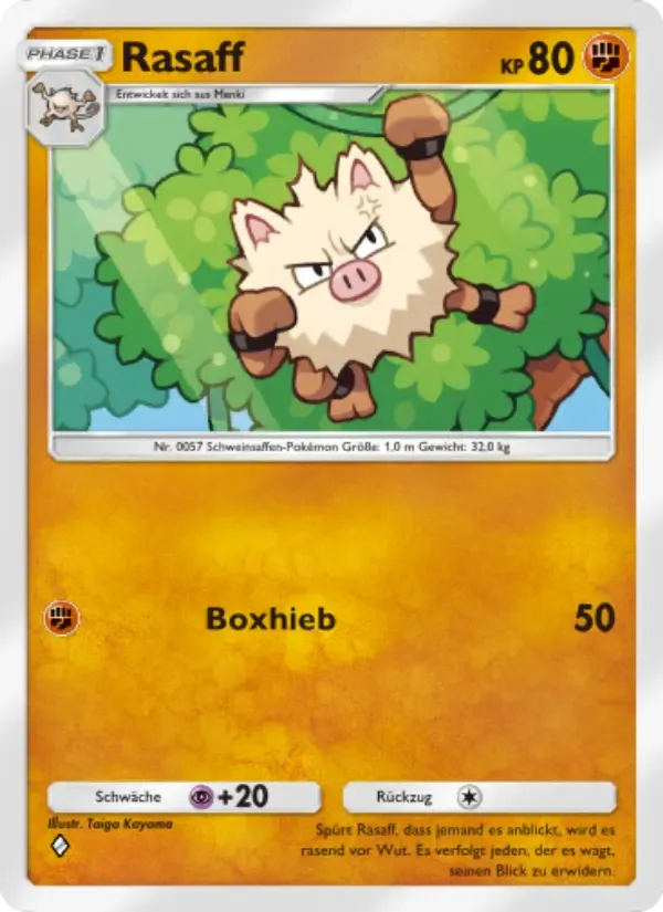 Primeape card in German