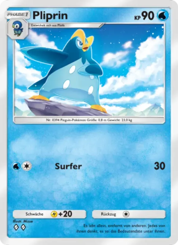 Prinplup card in German