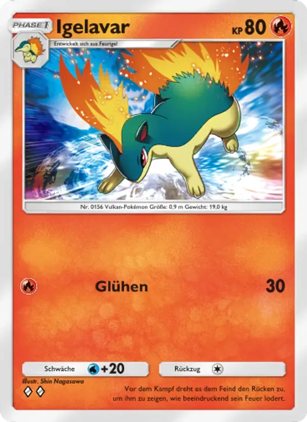 Quilava card in German