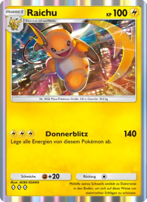 Raichu card in German