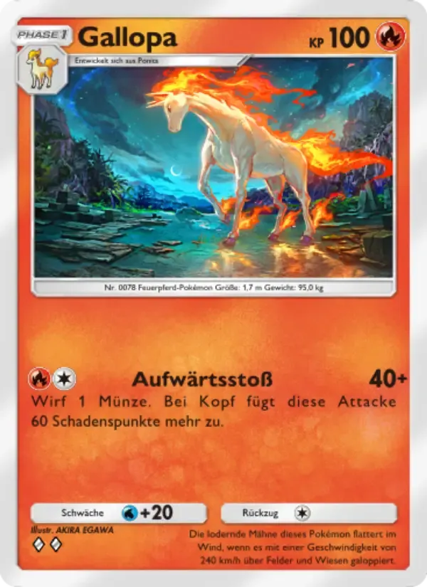 Rapidash card in German
