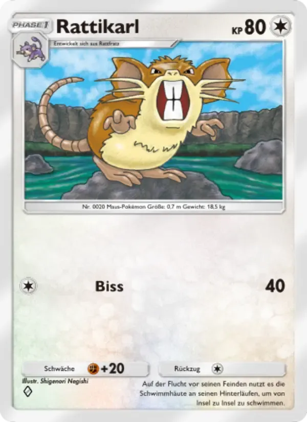Raticate card in German