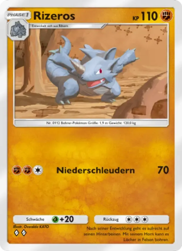 Rhydon card in German