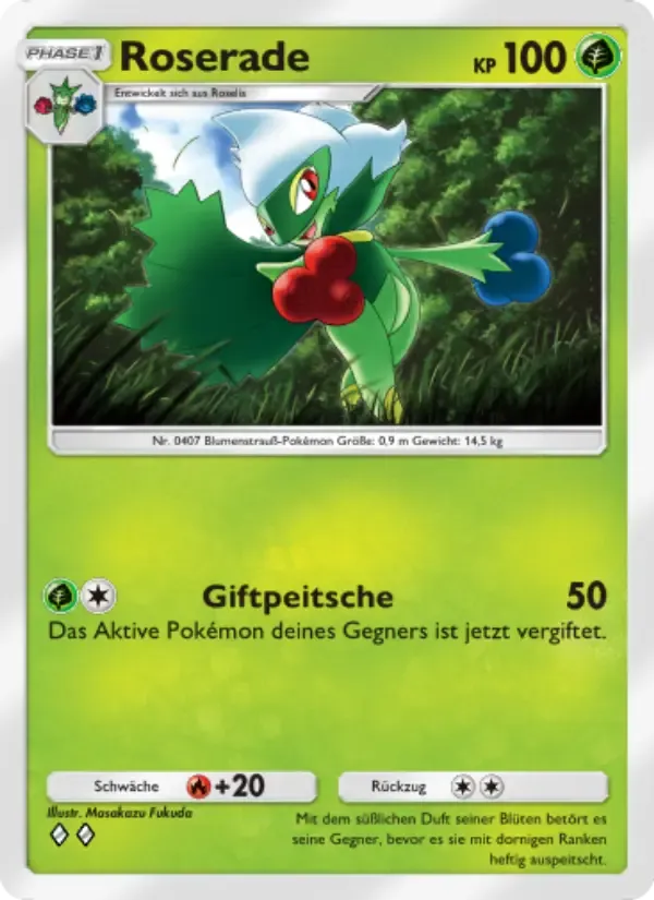 Roserade card in German