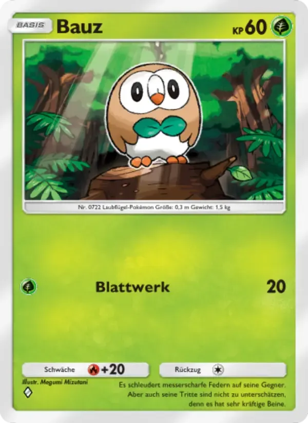 Rowlet card in German