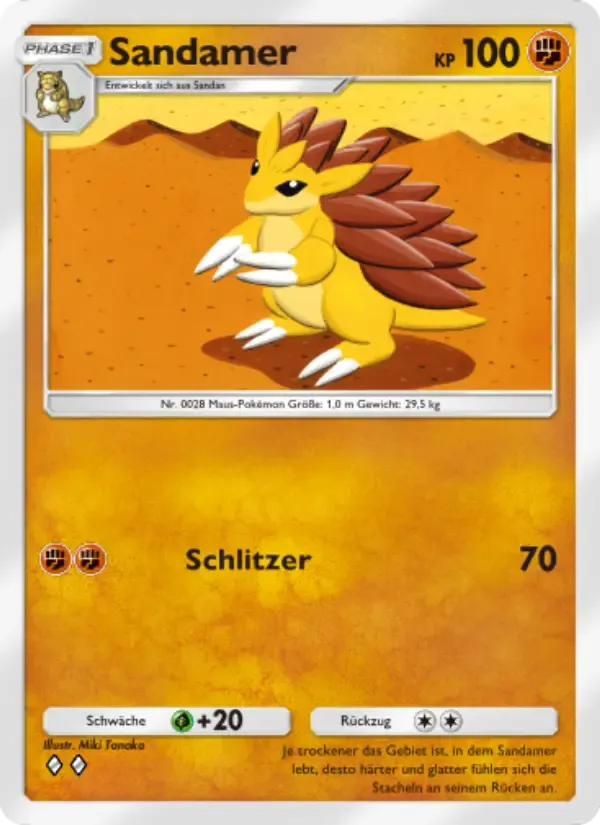 Sandslash card in German