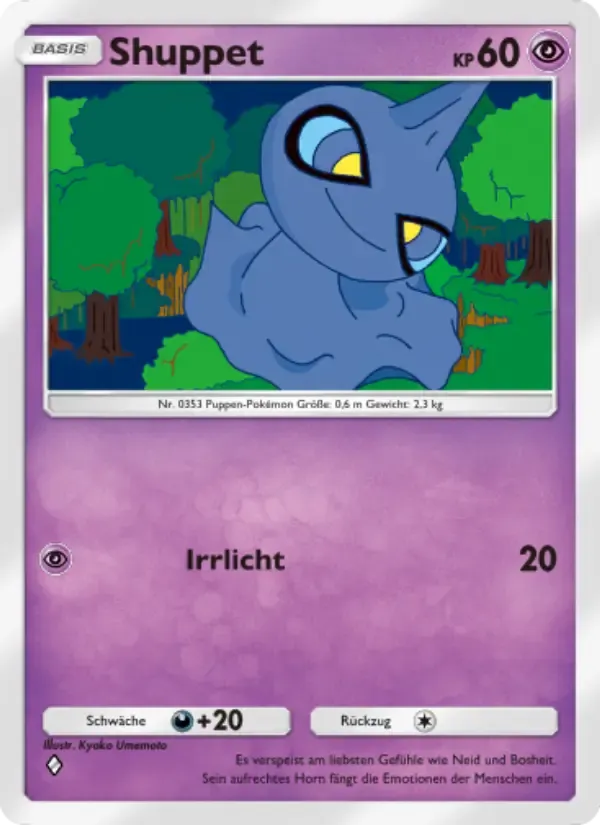 Shuppet card in German