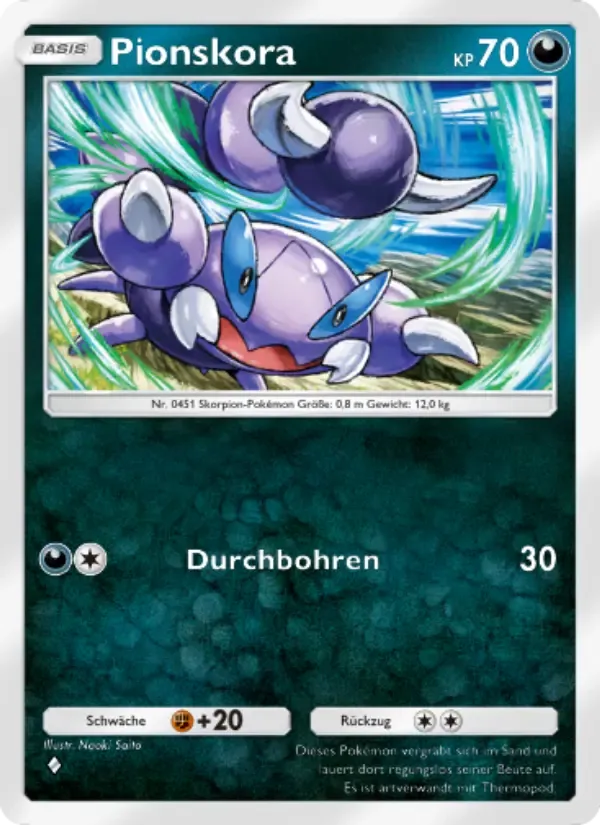 Skorupi card in German