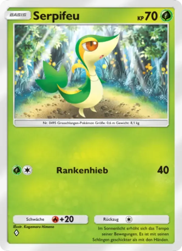 Snivy card in German