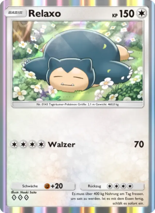 Snorlax card in German