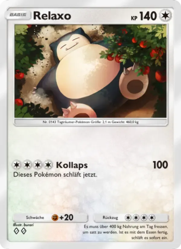 Snorlax card in German