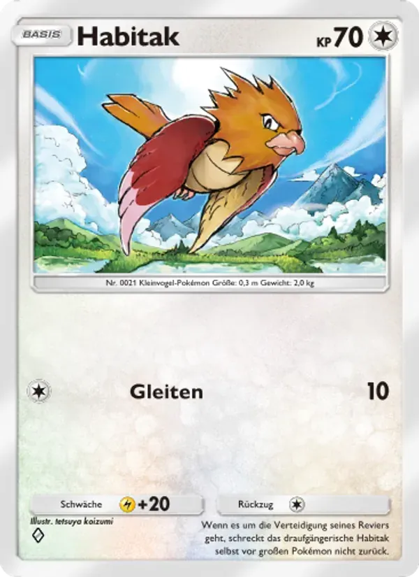Spearow card in German