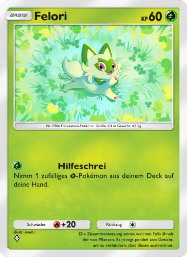 Sprigatito card in German