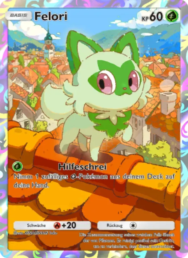 Sprigatito card in German