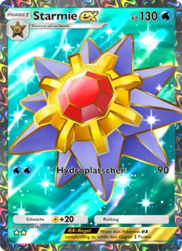 Starmie ex card in German