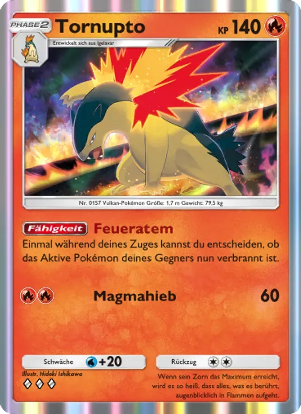 Typhlosion card in German