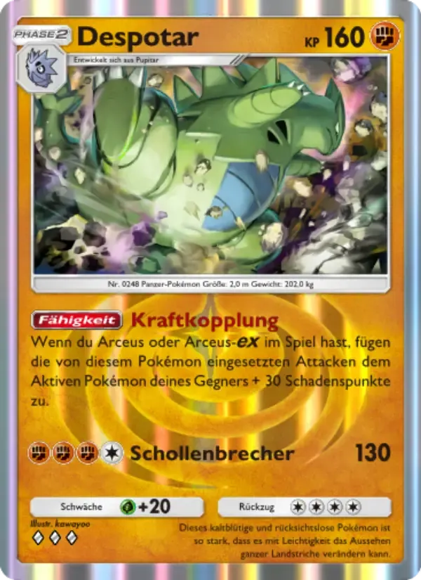 Tyranitar card in German