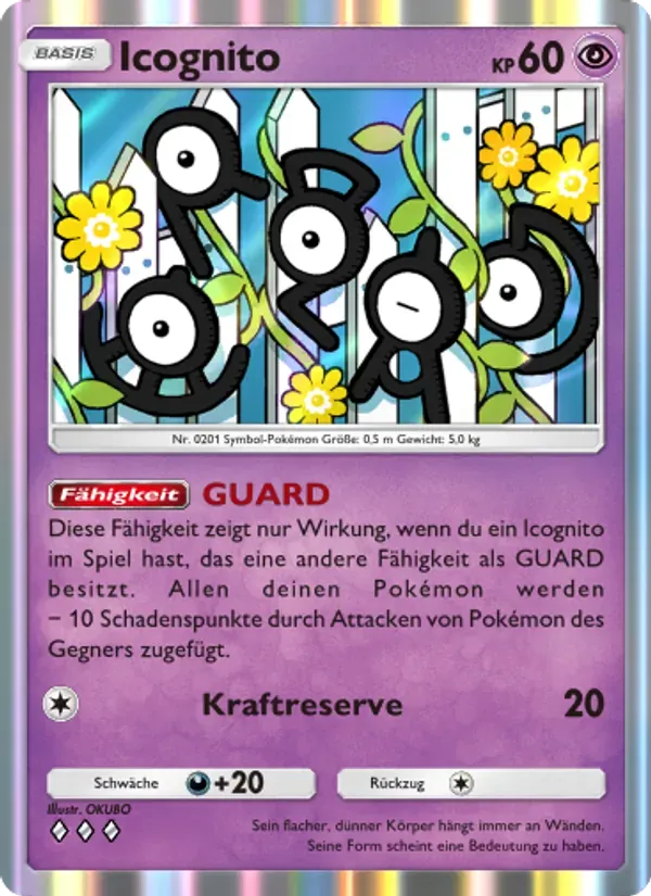 Unown card in German