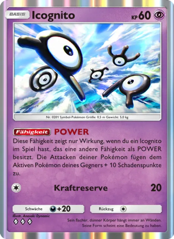 Unown card in German