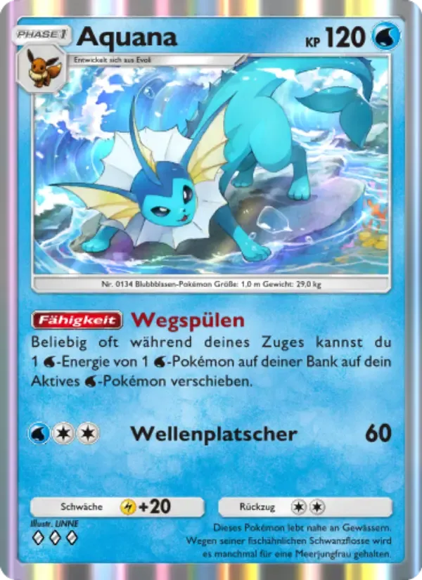 Vaporeon card in German