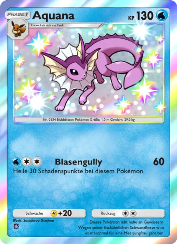 Vaporeon card in German