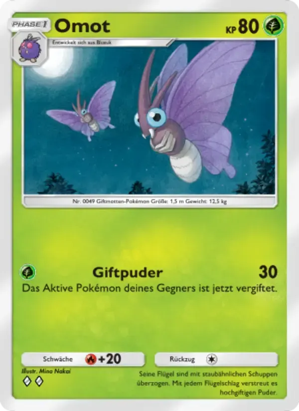Venomoth card in German