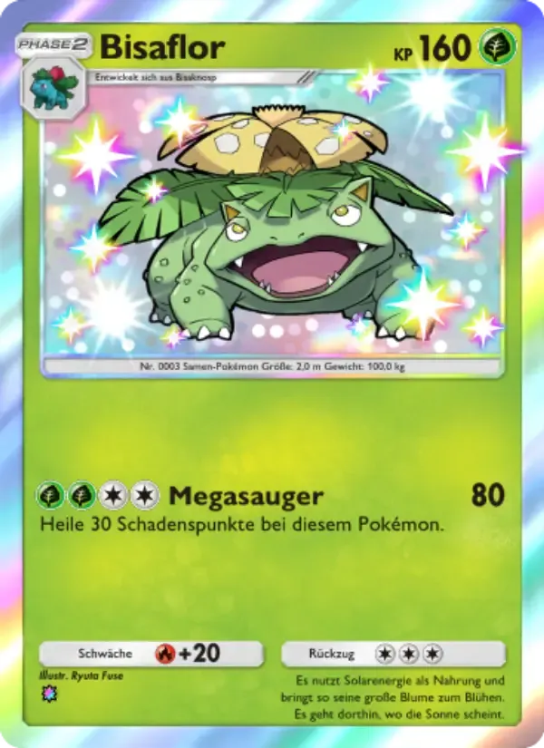 Venusaur card in German