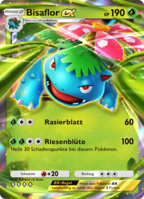 Venusaur ex card in German