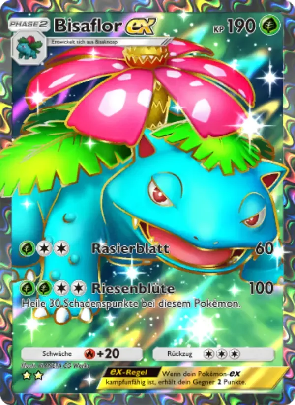 Venusaur ex card in German