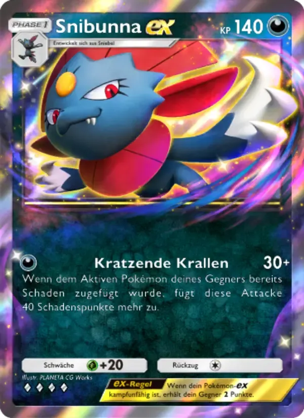 Weavile ex card in German