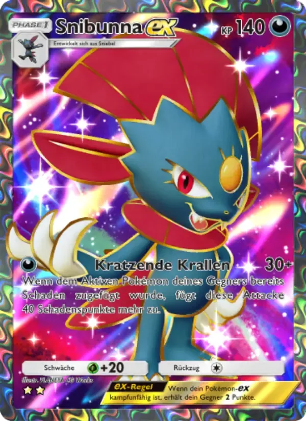 Weavile ex card in German