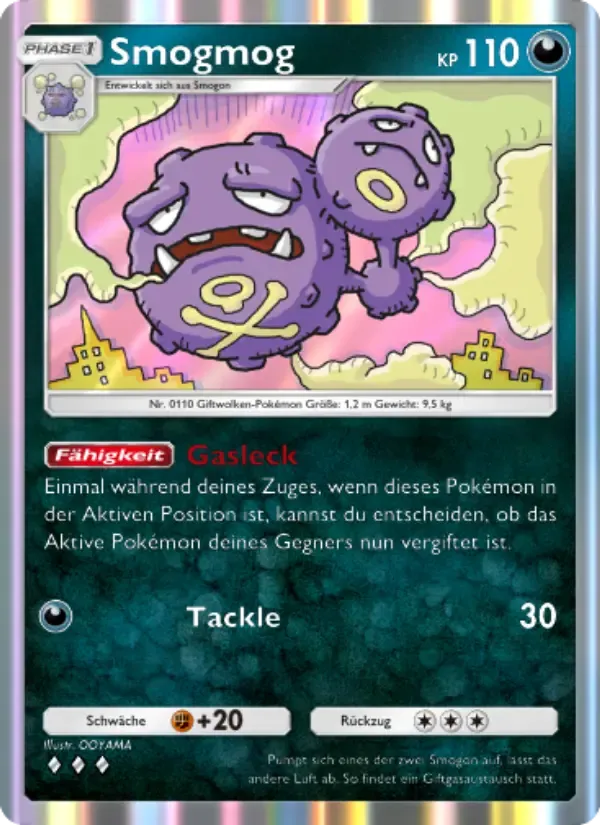 Weezing card in German